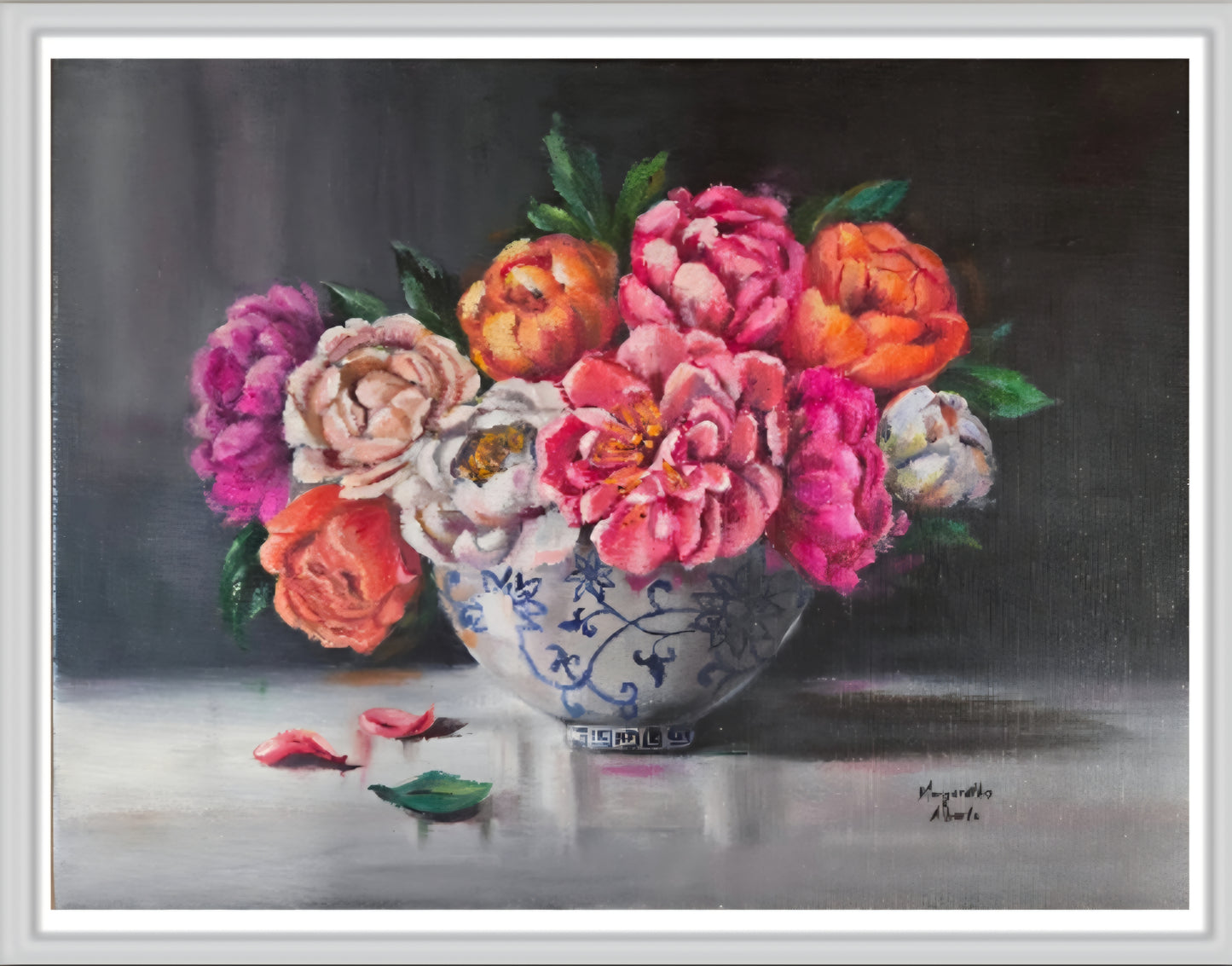 Peonies in Blue