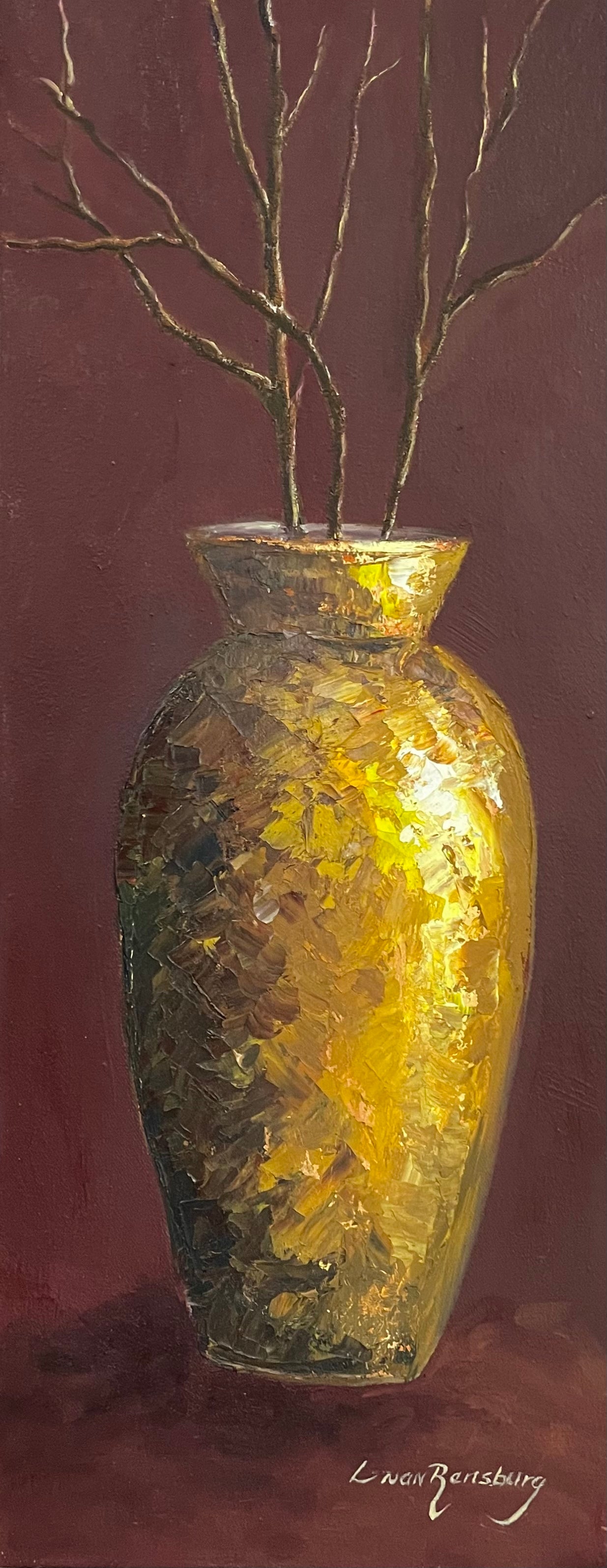 Golden Venice spring vase Diptych