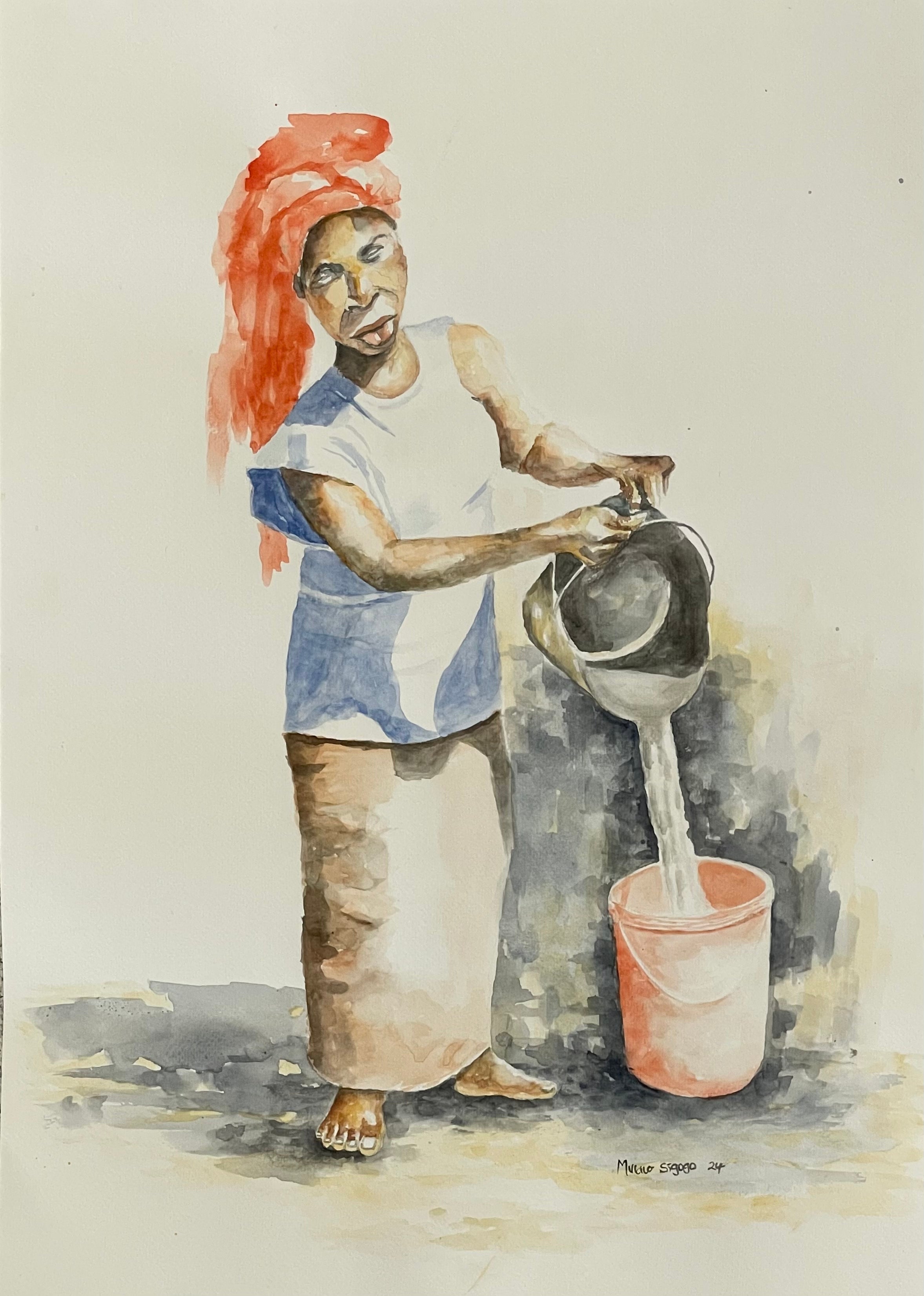 Woman fetching water II – Spektra Art