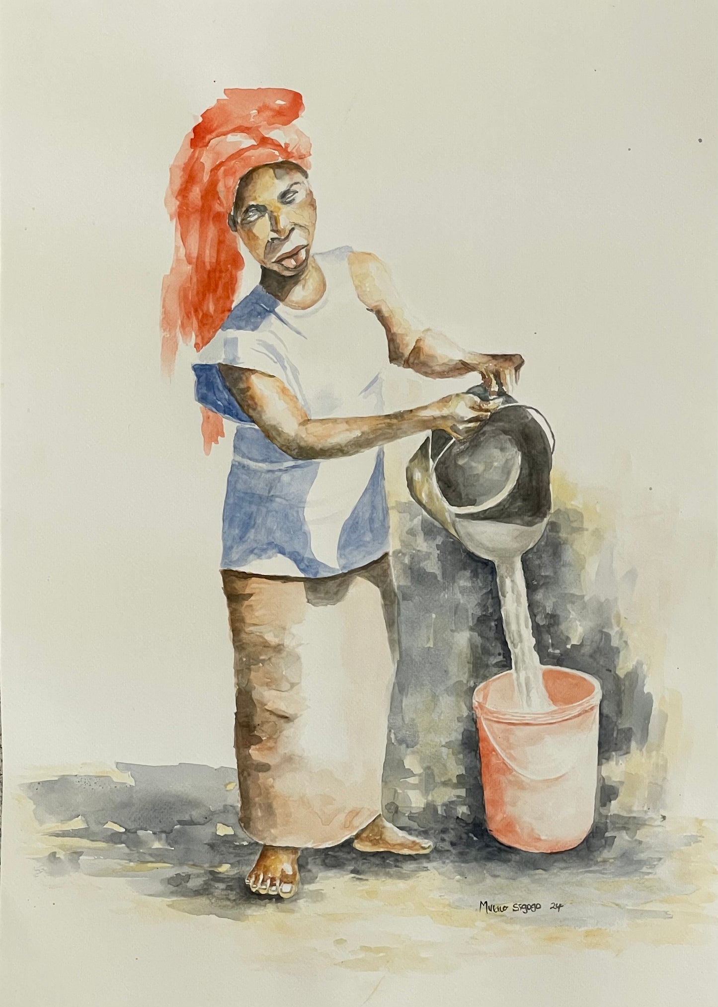 Woman fetching water II