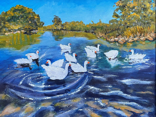 Ganse by die Dam (Geese on the Dam)
