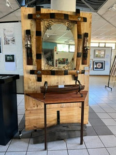 Oak Wine Barrel Reflections - Mirror and Candles