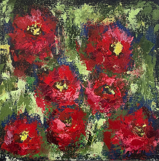 The red flowers