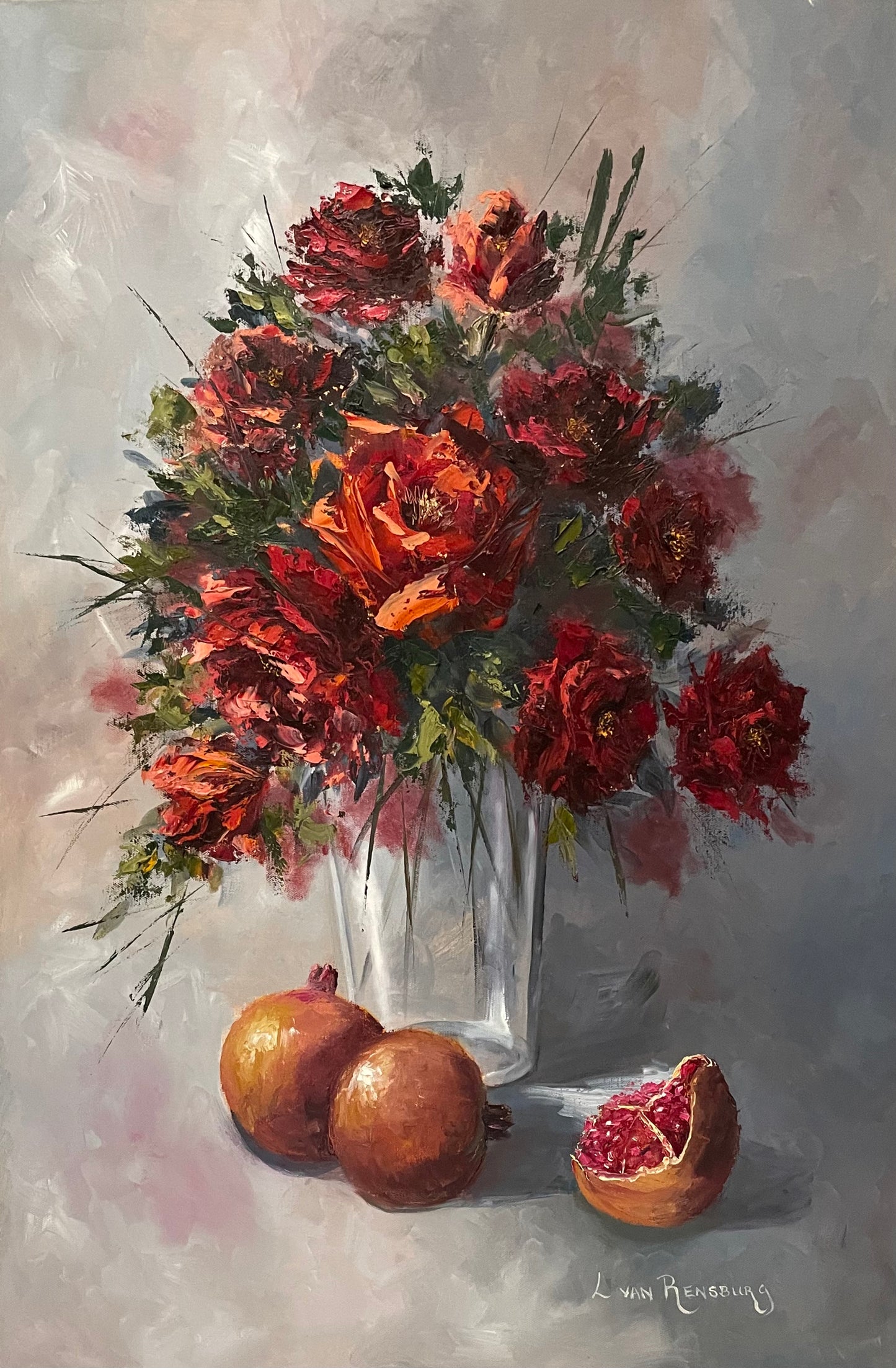 Pomegranate red roses
