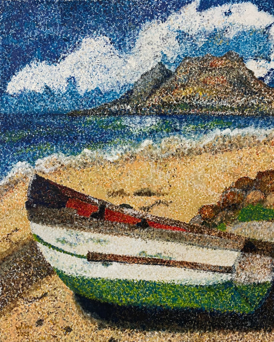 Boat on sea shore