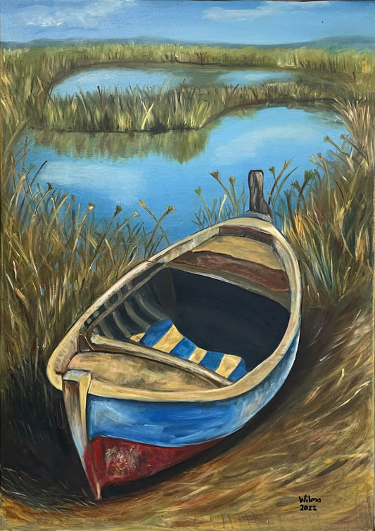 Boat among grass
